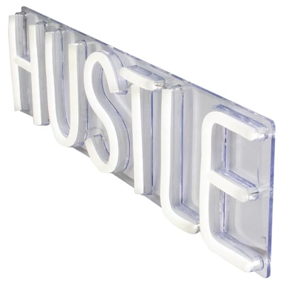 Northlight 20” Bright White Neon Style Hustle LED Lighted Wall Sign 4 Northlight 20” Bright White Neon Style Hustle LED Lighted Wall Sign - Image 2