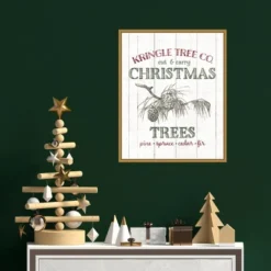 16" X 20" Christmas Tree Farm Sign By Wild Apple Portfolio Framed Canvas Wall Art - Amanti Art -Safavieh Shop GUEST a06119f0 f62a 4e66 b4e3 1c1529e0802b