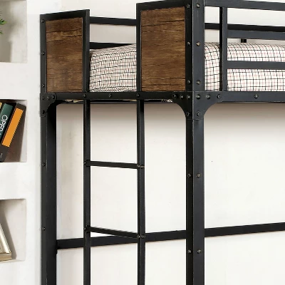 Twin Navii Industrial Loft Bed Black - HOMES: Inside + Out 5 Twin Navii Industrial Loft Bed Black - HOMES: Inside + Out - Image 3
