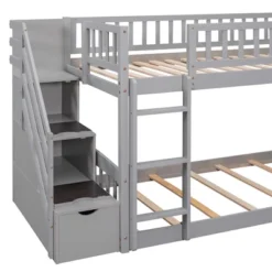 Stairway Twin Over Twin Bunk Bed With Two Drawers And Slide-ModernLuxe 27 Stairway Twin Over Twin Bunk Bed With Two Drawers And Slide-ModernLuxe -Safavieh Shop GUEST a1389281 ac31 4e30 82eb 9adba6dec94f