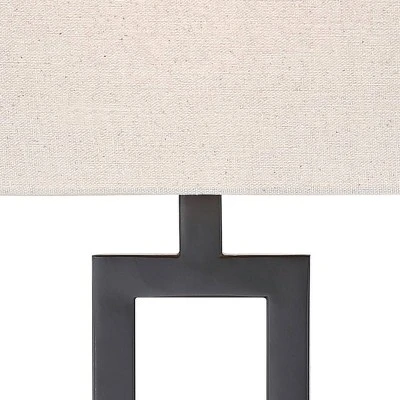 360 Lighting Aston 26" High Open Rectangle Modern Table Lamp Black Finish Metal Single Off-White Shade Living Room Bedroom Bedside Nightstand House 4 360 Lighting Aston 26" High Open Rectangle Modern Table Lamp Black Finish Metal Single Off-White Shade Living Room Bedroom Bedside Nightstand House - Image 2