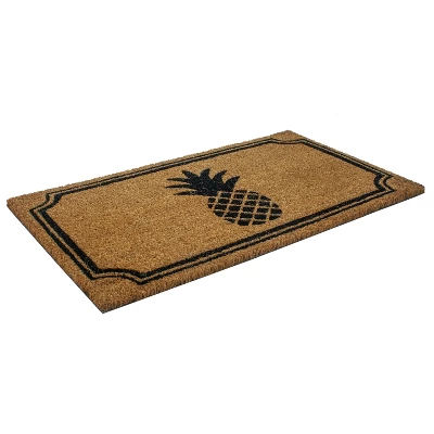Pineapple Indoor/Outdoor Coir Doormat Natural/Black - Entryways 3 Pineapple Indoor/Outdoor Coir Doormat Natural/Black - Entryways