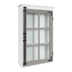 19.5" X 6" X 31.5" Hutchins Decorative Rustic Wall Cabinet White/Gray - Kate & Laurel All Things Decor