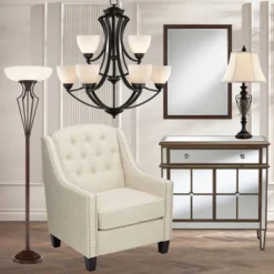 Franklin Iron Works Torchiere Floor Lamp LED 73" Tall Oil Rubbed Bronze Caged Frosted Glass Shade For Living Room Bedroom Office Uplight -Safavieh Shop GUEST a46a648a b6fb 4d94 ad74 bac754252602