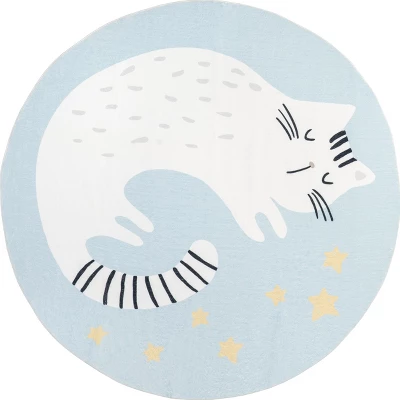 NuLOOM Adalynn Sleepy Cat Kids Machine Washable Area Rug 11 NuLOOM Adalynn Sleepy Cat Kids Machine Washable Area Rug - Image 9