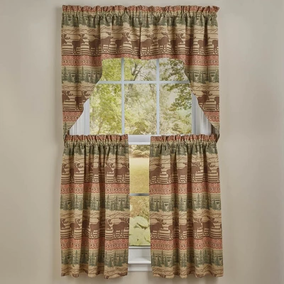 Moose Jacquard Swag 72'' X 36" 3 Moose Jacquard Swag 72'' X 36"