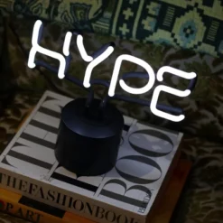 Amped Co 9.6" X 8.3" HYPE Real Neon Light Novelty Desk Lamp, White -Safavieh Shop GUEST a50781a0 2402 445e 959c 42f6bf150a5d