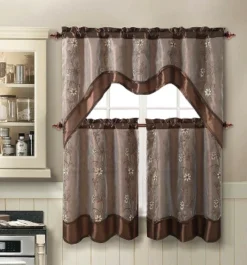 GoodGram 3 Piece Daphne Embroidered Complete Kitchen Curtain Tier And Valance Set -Safavieh Shop GUEST a5b8a089 0875 44b1 8ac3 7e181c5d0e32
