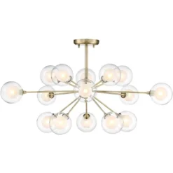 Possini Euro Design Modern Ceiling Light Semi Flush Mount Fixture Sputnik Brass 30 1/2" Wide 15-Light Double Glass Ball Hallway 11 Possini Euro Design Modern Ceiling Light Semi Flush Mount Fixture Sputnik Brass 30 1/2" Wide 15-Light Double Glass Ball Hallway -Safavieh Shop GUEST a5d5d52f e87f 49d6 be3a b66722eec602