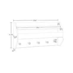 Kids' Catch-All Wall Shelf With Bookrack And Hooks White - RiverRidge Home -Safavieh Shop GUEST a6500deb 9f7d 4c0c b856 24396c947ae7