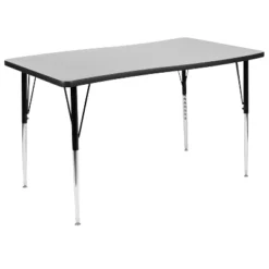 Emma And Oliver 3 Piece 76" Oval Wave Collaborative Grey Adjustable Activity Table Set -Safavieh Shop GUEST a6f41a07 19fe 4dfc bc60 7a3ab0db8eaa