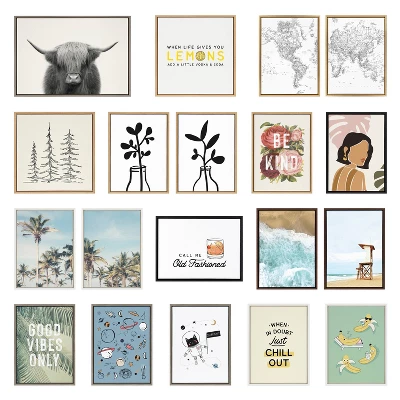 (Set Of 3) 23" X 33" Sylvie Highland Cow Mountains And Inca Trail Framed Canvas Set Gray - Kate & Laurel All Things Decor 5 (Set Of 3) 23" X 33" Sylvie Highland Cow Mountains And Inca Trail Framed Canvas Set Gray - Kate & Laurel All Things Decor - Image 3