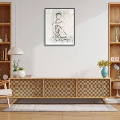 23" X 28" Embellished Contour Sketch II By Ethan Harper Framed Canvas Wall Art Print - Amanti Art -Safavieh Shop GUEST a985d6b0 129b 421f a074 def8fb69a47e