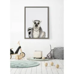 18" X 24" Sylvie Sitting Lemur Tongue Out Framed Canvas Wall Art By Amy Peterson Gray - DesignOvation -Safavieh Shop GUEST a9c9248f 9319 4736 995e 8b1f95cc30da