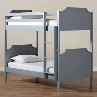 Twin Mariana Wood Bunk Bed Gray - Baxton Studio 7 Twin Mariana Wood Bunk Bed Gray - Baxton Studio - Image 5