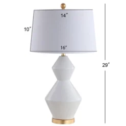 29" Ceramic Alba Geometric Table Lamp (Includes Energy Efficient Light Bulb) - JONATHAN Y -Safavieh Shop GUEST aec05d9d e776 4bf5 bd97 5f92bbc7d7ee