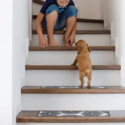 World Rug Gallery Modern Floral Circles Non-Slip Stair Treads -Safavieh Shop GUEST afa85d5c d0d5 47b5 8892 496641ee0b5f