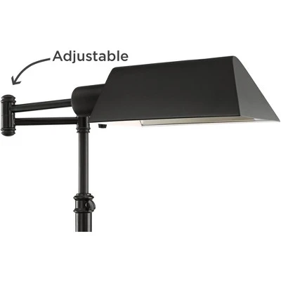 Regency Hill Jenson Traditional Pharmacy Floor Lamp 54" Tall Dark Bronze Adjustable Swing Arm Metal Shade For Living Room Reading Bedroom Office 4 Regency Hill Jenson Traditional Pharmacy Floor Lamp 54" Tall Dark Bronze Adjustable Swing Arm Metal Shade For Living Room Reading Bedroom Office - Image 2