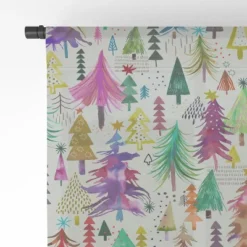 Ninola Design Christmas Trees Simply Modern Single Panel Sheer Window Curtain - Deny Designs -Safavieh Shop GUEST b25858bc 6e8d 4b18 bf3e 417372e1d782