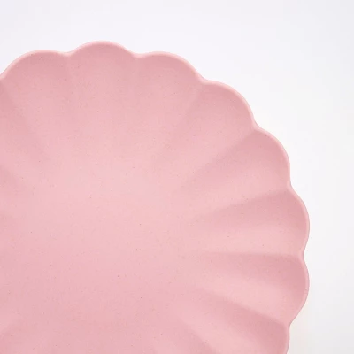 Meri-Meri Meri Meri Large Pink Reusable Bamboo Plates (Pack Of 6) 3 Meri-Meri Meri Meri Large Pink Reusable Bamboo Plates (Pack Of 6)