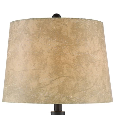 Franklin Iron Works Ross Rustic Farmhouse Table Lamps 27" Tall Set Of 2 Bronze With USB Charging Port Faux Leather Drum Shade For Living Room Desk 8 Franklin Iron Works Ross Rustic Farmhouse Table Lamps 27" Tall Set Of 2 Bronze With USB Charging Port Faux Leather Drum Shade For Living Room Desk - Image 6