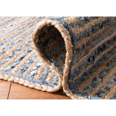 Hudson Stripe Area Rug Natural/Blue - Safavieh 5 Hudson Stripe Area Rug Natural/Blue - Safavieh - Image 3