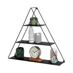 Honey-Can-Do Triangle Metal Wall Shelf Black