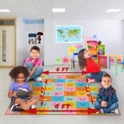 Deerlux 6 Ft. Social Distancing Colorful Kids Classroom Seating Area Rug, Emoji Mask Design -Safavieh Shop GUEST b504b4f5 fda8 4feb a59e c5ddaff50250