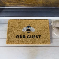 Evergreen Bee Our Guest Woven Back Indoor Outdoor Natural Coir Doormat 1'6"x2'6" Multicolored -Safavieh Shop GUEST b554d7c0 8f35 4d20 b9d6 979f5592b12a
