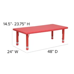 Emma And Oliver 24"W X 48"L Rectangular Plastic Height Adjustable Activity Table Set With 6 Chairs 15 Emma And Oliver 24"W X 48"L Rectangular Plastic Height Adjustable Activity Table Set With 6 Chairs -Safavieh Shop GUEST b599da98 3e0d 474f 9033 b600afae5d59