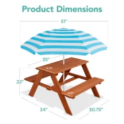 Best Choice Products Kids Wooden Picnic Table, Outdoor Activity Table W/ Adjustable Umbrella, Built-In Seats -Safavieh Shop GUEST b5d71aa5 bffc 4f88 a4e3 11c462cd2991