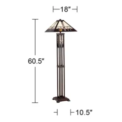 Robert Louis Tiffany Mission Rustic Floor Lamp 60 1/2" Tall Oiled Bronze With Nightlight Geometric Stained Art Glass Shade For Living Room Bedroom 16 Robert Louis Tiffany Mission Rustic Floor Lamp 60 1/2" Tall Oiled Bronze With Nightlight Geometric Stained Art Glass Shade For Living Room Bedroom -Safavieh Shop GUEST b652ffd5 6000 4510 9cb5 69f35012e02b