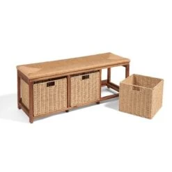 Badger Basket Kid's Storage Bench With Woven Top And Baskets Brown -Safavieh Shop GUEST b69b9f2a d292 4813 b19c 81950b9692ff