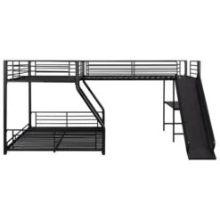 L-Shaped Twin Over Full Bunk Bed With Twin Size Loft Bed,Built-in Desk And Slide, Black - ModernLuxe 13 L-Shaped Twin Over Full Bunk Bed With Twin Size Loft Bed,Built-in Desk And Slide, Black - ModernLuxe -Safavieh Shop GUEST b9577ee0 60a0 41a2 8404 5db56d5c2832