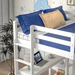 Wooden Loft Bed With Ladder, Desk And Shelves-ModernLuxe -Safavieh Shop GUEST b9b386d4 a722 4c21 9d89 77b8fbc54639