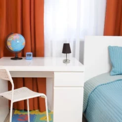 10.5" Petite Metal Stick Bedside Table Desk Lamp In Sand Nickel With Fabric Shade Brown - Creekwood Home -Safavieh Shop GUEST ba44e4e1 6b9d 40f1 b292 afbbb021ecbc