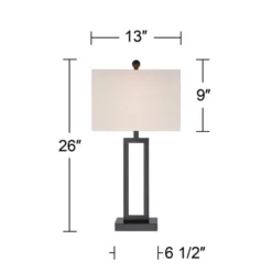 360 Lighting Aston 26" High Open Rectangle Modern Table Lamp Black Finish Metal Single Off-White Shade Living Room Bedroom Bedside Nightstand House 13 360 Lighting Aston 26" High Open Rectangle Modern Table Lamp Black Finish Metal Single Off-White Shade Living Room Bedroom Bedside Nightstand House -Safavieh Shop GUEST ba82a53f bbfe 4055 bc0e ae810958cc78