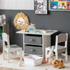 Babyjoy Kids Art Play Wood Table And 2 Chairs Set W/ Storage Baskets Puzzle -Safavieh Shop GUEST bacb2099 fb63 4d7d a237 99e8565bb5fb