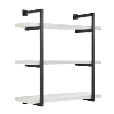 31.5" X 33.2" Modern 3 Tier Hanging Bracket Wall Shelve White Birch - Danya B. 16 31.5" X 33.2" Modern 3 Tier Hanging Bracket Wall Shelve White Birch - Danya B. - Image 14