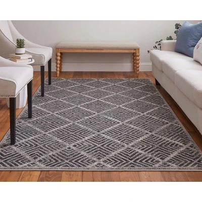 Katari Modern Geometric, Gray/Tan/Black, 1'-8" X 2'-10" Accent Rug 5 Katari Modern Geometric, Gray/Tan/Black, 1'-8" X 2'-10" Accent Rug - Image 3
