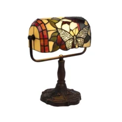 Tiffany Style Bankers Lamp With Butterfly Design (Includes LED Light Bulb) - Trademark Global -Safavieh Shop GUEST bc470588 9771 456a 9a17 3bea439a655c