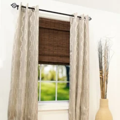 Radiance Brooklyn 33-in Cordless Cocoa Bamboo Roman Shade