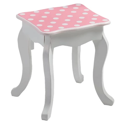 Polka Dot Fashion Prints Vanity Table & Stool Set Pink - Teamson Kids 7 Polka Dot Fashion Prints Vanity Table & Stool Set Pink - Teamson Kids - Image 5