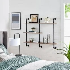 3-Tier Aurora Pipe Wall Shelf Unit Black/Rustic - Danya B. -Safavieh Shop GUEST c1ff4b04 5d09 49b2 ba02 72fdd2e83acd