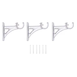 Kenney Fast Fit Easy Install Jayden 3/4" Decorative Window Curtain Rod, 42-120", Brushed Nickel