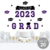 Big Dot Of Happiness Purple Class Of 2023 Graduation Party Wall Decals Set Of 20