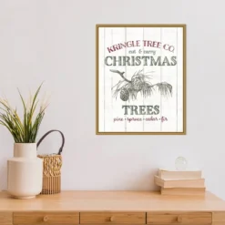 16" X 20" Christmas Tree Farm Sign By Wild Apple Portfolio Framed Canvas Wall Art - Amanti Art -Safavieh Shop GUEST c3a8613f 42f8 4039 9499 e7f8b8417722