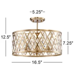 Possini Euro Design Tanz Modern Ceiling Light Semi Flush Mount Fixture 16 1/2" Wide Satin Brass 3-Light Clear Glass Crystal For Bedroom Kitchen House 9 Possini Euro Design Tanz Modern Ceiling Light Semi Flush Mount Fixture 16 1/2" Wide Satin Brass 3-Light Clear Glass Crystal For Bedroom Kitchen House -Safavieh Shop GUEST c43a1805 adc9 4385 a1b9 30762f770ec5