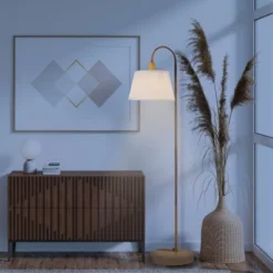 68" Maris Light Faux Wood Floor Lamp With White Patten Shade - Globe Electric -Safavieh Shop GUEST c47aa827 83b1 4782 a935 de2b127e5777