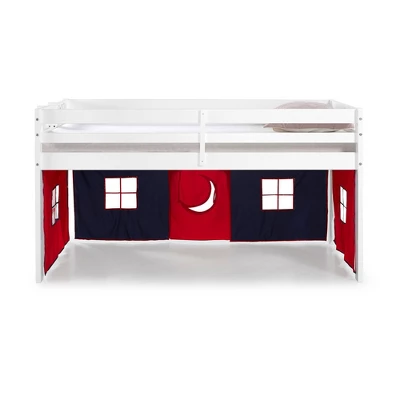 Twin Jasper Junior Loft Bed, White Frame And Playhouse Tent Blue/Red - Alaterre Furniture 7 Twin Jasper Junior Loft Bed, White Frame And Playhouse Tent Blue/Red - Alaterre Furniture - Image 5